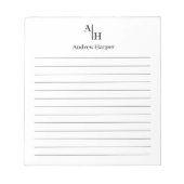 Bloc-note Monogramme simple classique moderne (Devant)