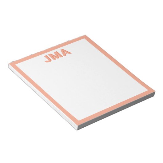 Bloc-note Monogramme simple de pêche moderne (Incliné)