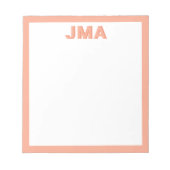 Bloc-note Monogramme simple de pêche moderne (Devant)