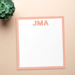 Bloc-note Monogramme simple de pêche moderne<br><div class="desc">Créez votre propre papeterie monographique personnalisée avec vos initiales personnalisées ou votre nom dans la typographie minimaliste moderne.</div>
