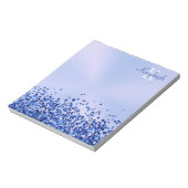 Bloc-note Monogramme simple en métal brossé bleu et Parties (Tourné)