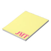Bloc-note Monogramme simple jaune clair et rose clair (Tourné)
