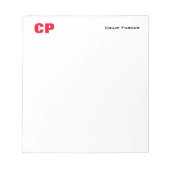 Bloc-note Monogramme simple professionnel gras rouge (Devant)