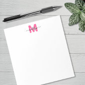 Bloc-note Monogramme Simple Rose Chaud