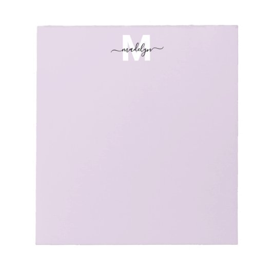 Bloc-note Monogramme Simple Violet (Devant)