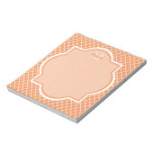 Bloc-note Monogramme Stylé Quatrefeuille Orange Avec Nom (Tourné)