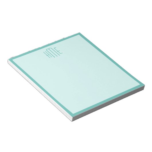 Bloc-note Monogramme trois nom Modèle Turquoise (Incliné)