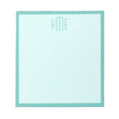 Bloc-note Monogramme trois nom Modèle Turquoise (Devant)