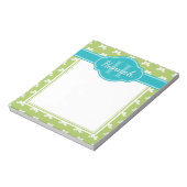 Bloc-note Monogramme Turquoise de Motif blanc vert (Tourné)