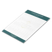 Bloc-note Monogramme Turquoise Moderne Élégant Linge (Incliné)