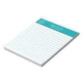 Bloc-note Monogramme Turquoise simple (Tourné)