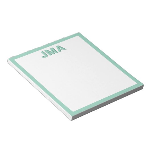 Bloc-note Monogramme Turquoise simple (Incliné)