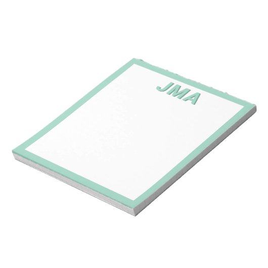 Bloc-note Monogramme Turquoise simple (Tourné)