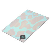 Bloc-note Monogramme Vache Impression Brown et Turquoise (Incliné)
