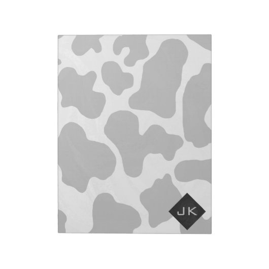Bloc-note Monogramme vache noir et blanc (Tourné)