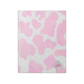 Bloc-note Monogramme Vache rose et blanc chaud (Tourné)