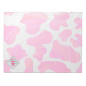 Bloc-note Monogramme Vache rose et blanc chaud (Devant)