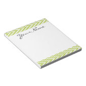 Bloc-note Monogramme Vert Blanc Ikat Chevron Zig Zag Motif (Incliné)