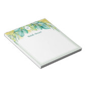 Bloc-note Monogramme Vert Eucalyptus Feuille Olive (Incliné)