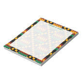 Bloc-note Monogramme vert Noir Jaune Kwanzaa Kente Tissu (Tourné)