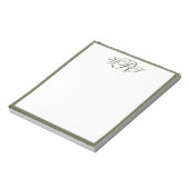 Bloc-note Monogramme vert olive classique (Tourné)