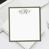 Bloc-note Monogramme vert olive classique