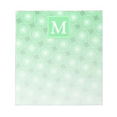 Bloc-note Monogramme vert ressort cercles motif (Devant)