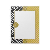 Bloc-note Monogramme Zebra avec Motif de point Gold Polka (Tourné)