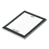 Bloc-note Monogrammed Black Blue Abstract Modern Pattern (Tourné)