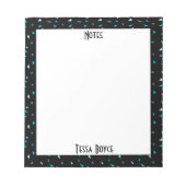 Bloc-note Monogrammed Black Blue Abstract Modern Pattern (Devant)