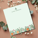 Bloc-note Monogrammed Christmas Flowers Notepad<br><div class="desc">Monogrammed Christmas themed notepad featuring Christmas fruits and flowers. The notepad can be customized with the inclusion of your monogram initial of choice and name. The design is pretty,  feminine and minimalist.</div>