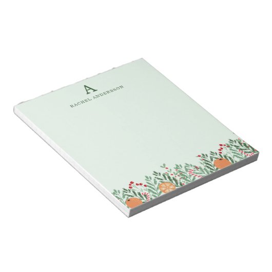 Bloc-note Monogrammed Christmas Flowers Notepad (Incliné)