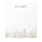 Bloc-note Monogrammed Colorful Flower Garden Floral Lined (Devant)