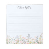 Bloc-note Monogrammed Colorful Flower Garden Floral Lined (Devant)