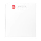 Bloc-note Monogrammed Red White Professional Plain (Devant)