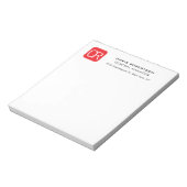Bloc-note Monogrammed Red White Professional Plain (Tourné)