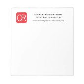 Bloc-note Monogrammed Red White Professional Plain (Devant)