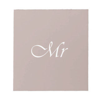 Bloc-note Monsieur Typographie Beige