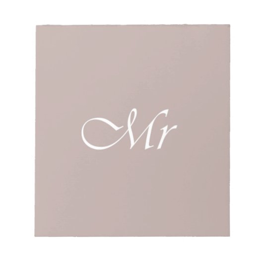 Bloc-note Monsieur Typographie Beige (Devant)