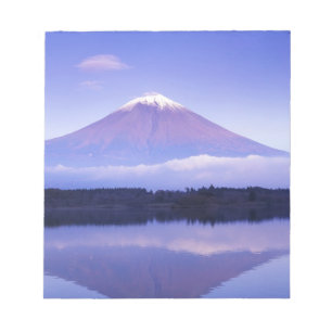 Bloc-note Mont Fuji avec nuage lenticulaire, lac Motosu,