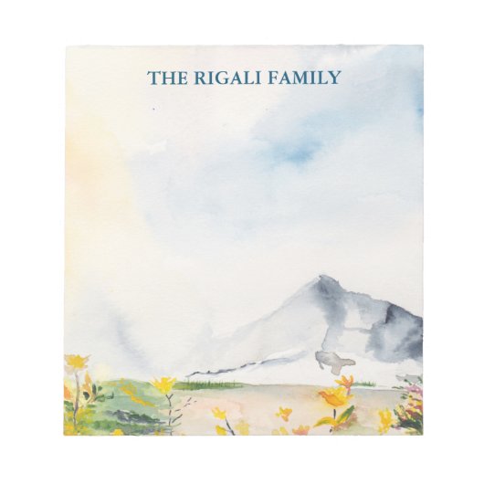 Bloc-note Montagnes aquarelles personnalisées (Devant)