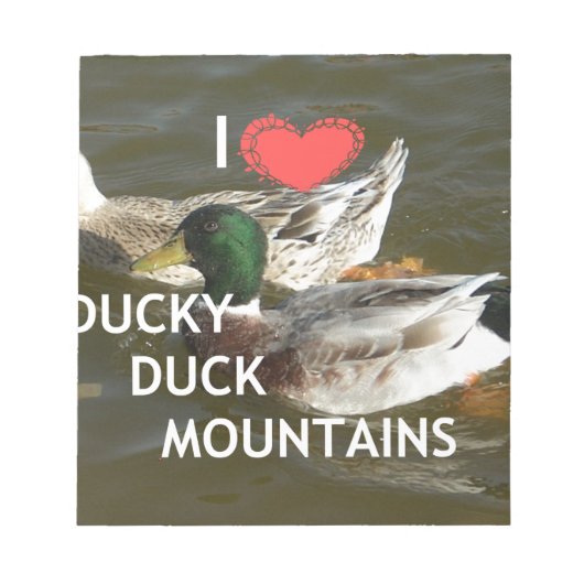 Bloc-note Montagnes de canard Ducky. (Devant)