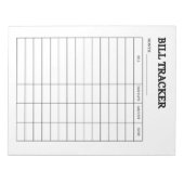 Bloc-note Monthly Bill Tracker Notepad (Devant)