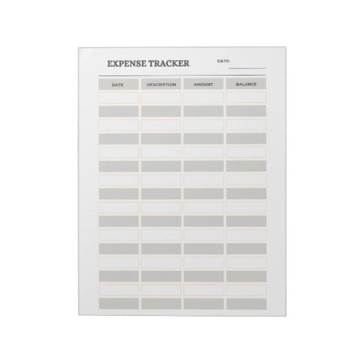 Bloc-note Monthly Expense Tracker  (Tourné)