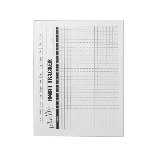 Bloc-note Monthly Habit Tracker White (Tourné)