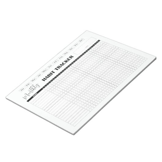 Bloc-note Monthly Habit Tracker White (Incliné)