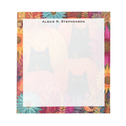 Bloc-note Montre Monogramme Chat Noir Vigilant Patch de Citr (Devant)