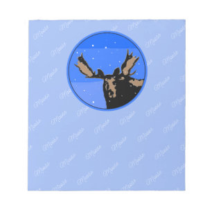 Bloc-note Moose en hiver - Art original de la faune