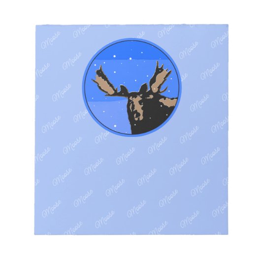 Bloc-note Moose en hiver - Art original de la faune (Devant)