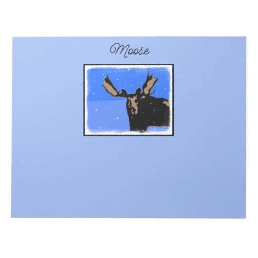 Bloc-note Moose en hiver - Art original de la faune (Devant)